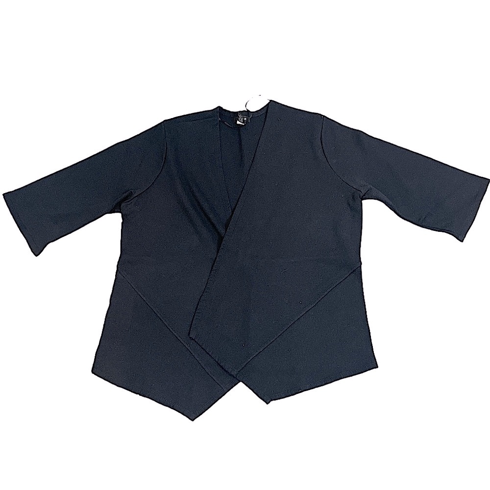Alfani Draped Open Front Asymmetrical Cardigan 3/4 Sleeve Size Large